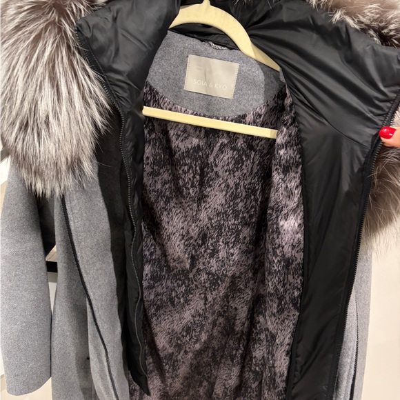 Soia & Kyo Charlena Fox Fur-Trim, Wool-Blend Coat - Picture 6 of 11